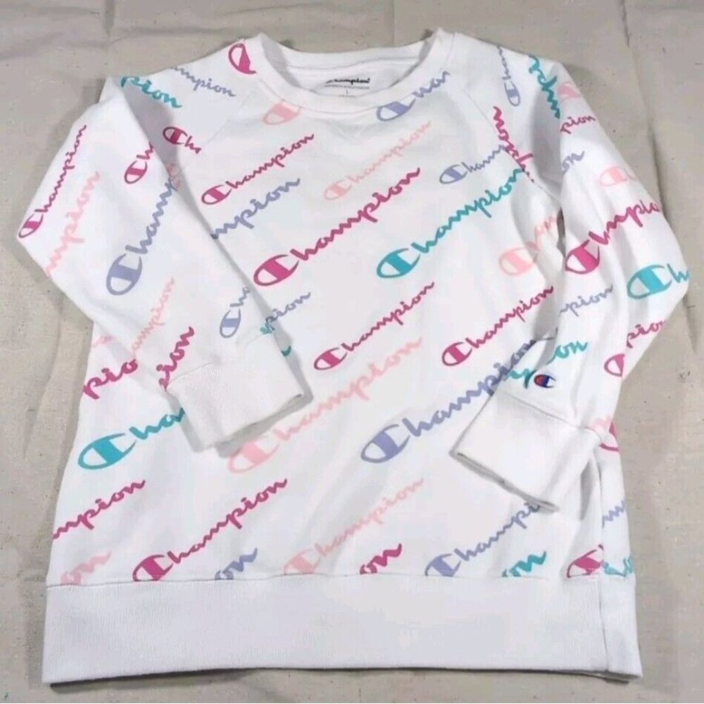 Girls Champion Pastel Logo Sweatshirt Size Large